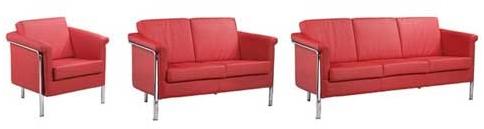 Elegant Red Office Sofa