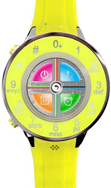 Rubber smart watch, Strap Color : Yellow