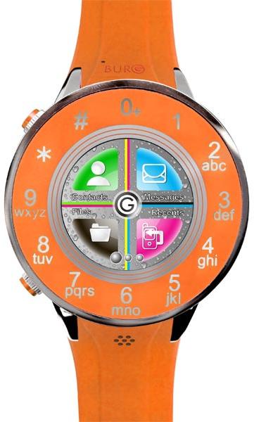 Rubber Glittering Smart Watch, Strap Color : Orange