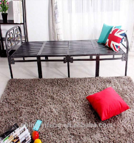 BED FOLDING WINTAGE STRONG METAL POWERED COATED SINGLE BED