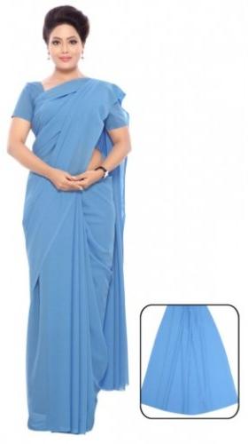 Women Nursing poly silk plain saree