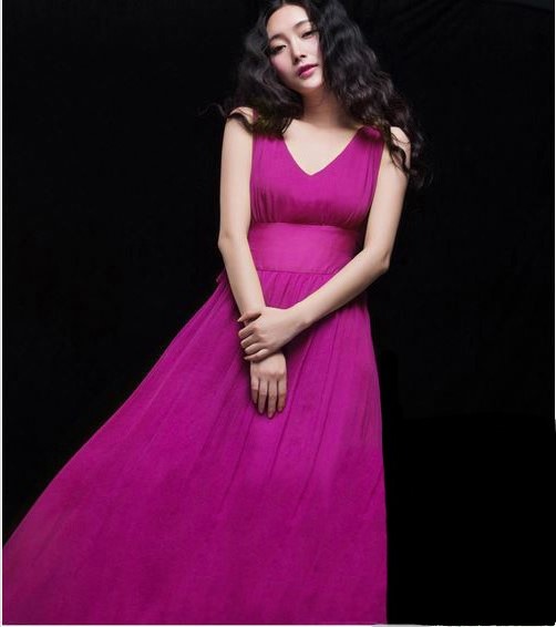 Pink Chiffon Women Party Wear Dress