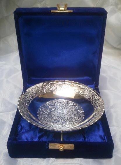 Brass Bowl Pattidar Silver Plated