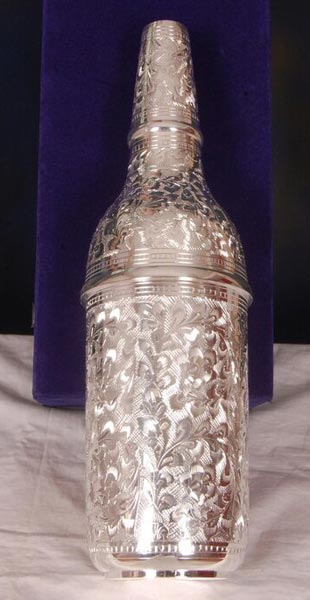 Silver Plated Brass Wine Bottle