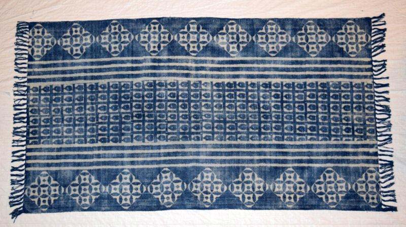 Rectangular cotton printed 0017arihant arts, for Floor Rug, Design : Sanganeri