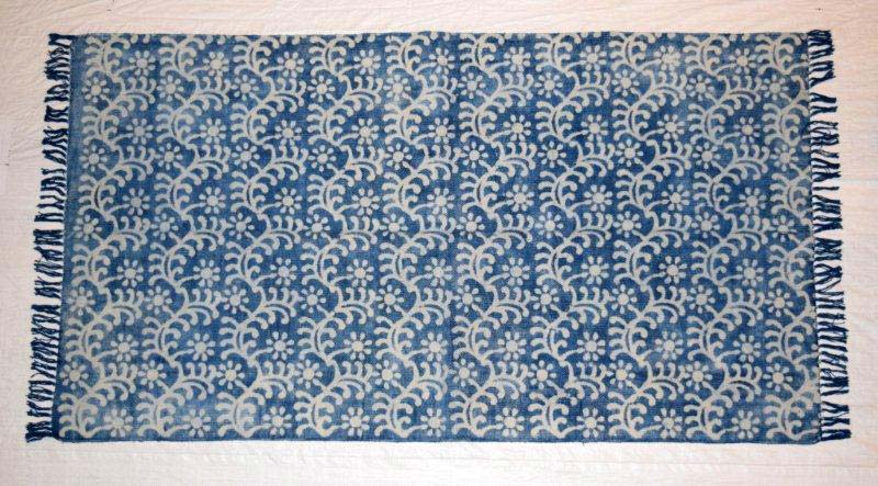 Rectangular cotton printed 0018arihant arts, for Floor Rug, Design : Sanganeri