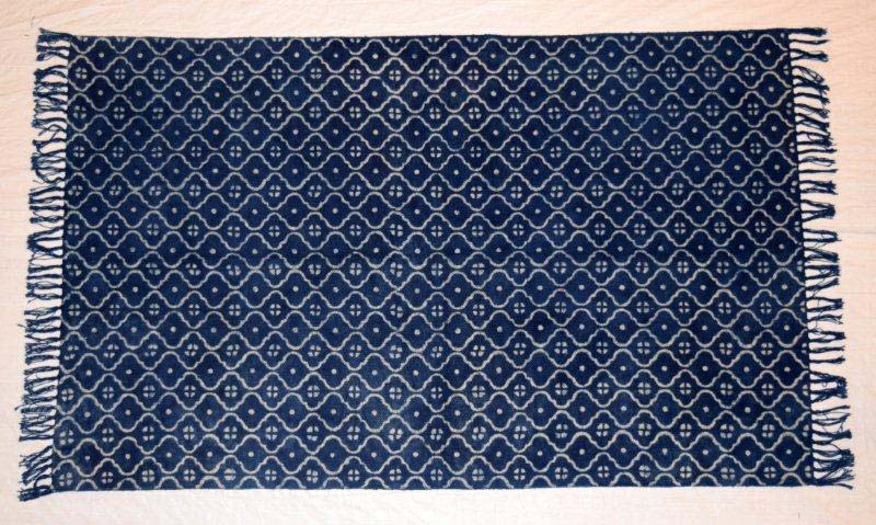 Rectangular cotton printed 0021arihant arts, for Floor Rug, Design : Sanganeri