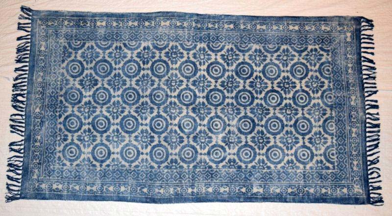 Rectangular cotton printed 0030arihant arts, for Floor Rug, Design : Sanganeri