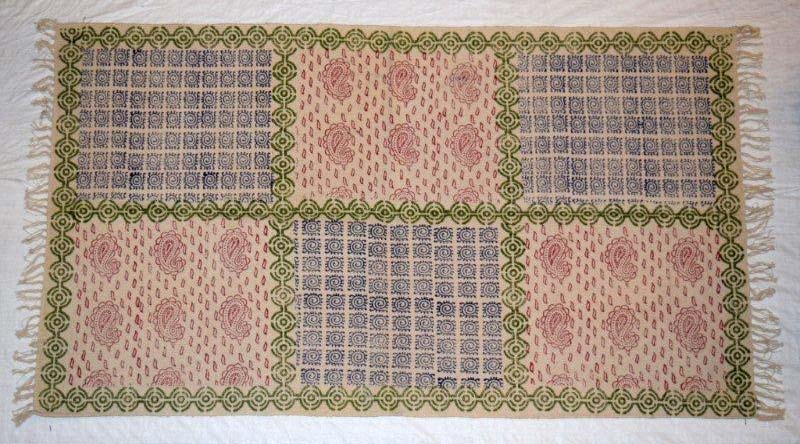 Attractive Pattern Cotton Colorful Printed Rug, for Homes, Size : 2x3feet