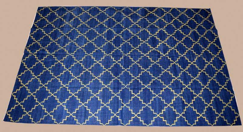 Flat Weave Cotton Area Rug, for Homes, Offices, Parties, Size : Multisize, 8x10 Feet