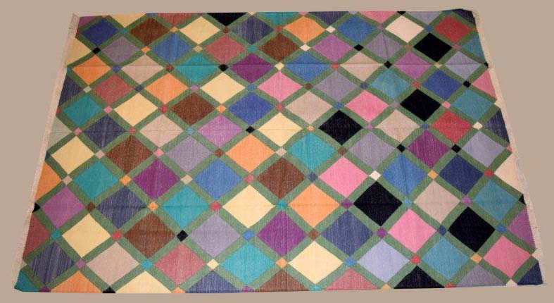 Multicolor Cotton Flat Weave Rug