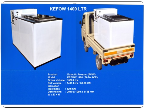 KEFOW 1400 ltrs (TATA ACE) Chest Coolers