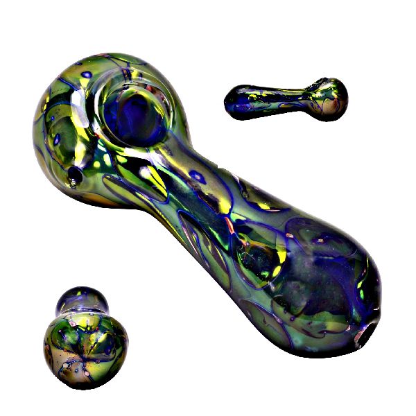 Amazing Gold Fumed Glass Pipe 5 Inch