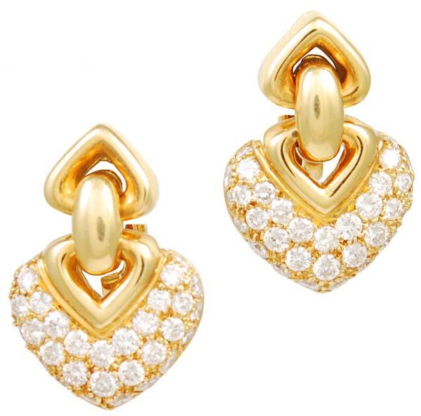 Polished Diamond Heart Earring (CWDHE209), Occasion : Engagement, Party, Anniversary