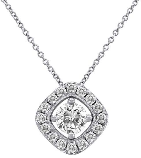Diamond Solitaire Pendant (CWDSP221), Size : 10mm, 15mm, 20mm, 25mm