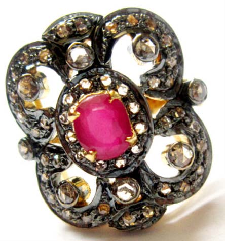 Polished Printed Victorian Ring (CWVR246), Occasion : Daily Wear, Party Wear, Wedding Wear