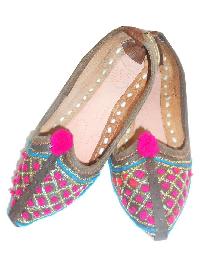 kids handmade embroidered leather slippers