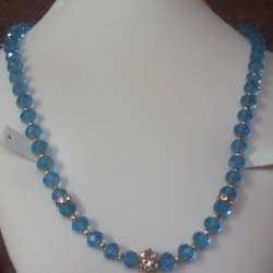 Blue Bead Crystal Necklace