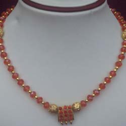 Orange Crystal Bead Necklace