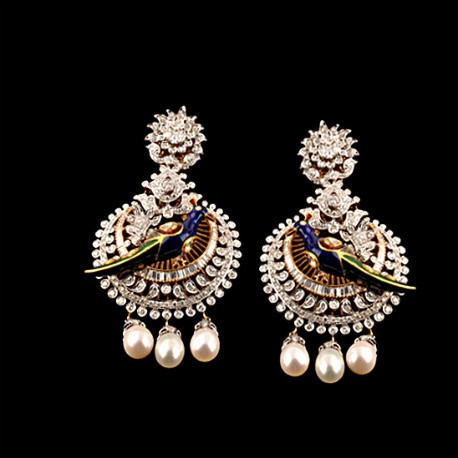 Diamond Peacock Earring