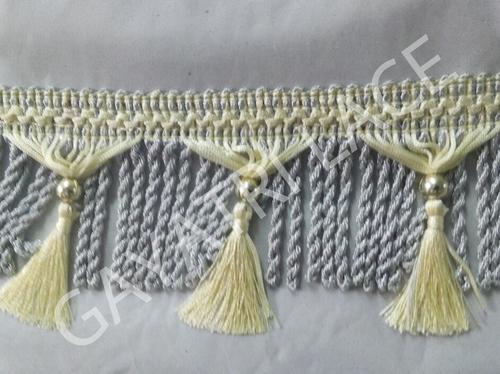 Decorative Golden & Silver Curtain Laces, Size : 3.5 inch