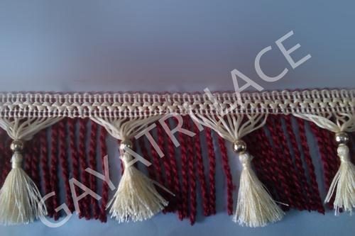 Designer Golden & Red Curtain Laces