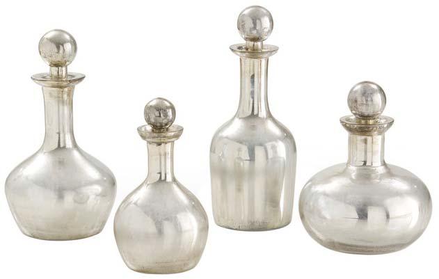 Antique Mercury Glass Decanters