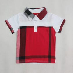Boys Checkered Polo T-Shirts