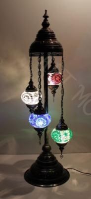 Special Turkish Handmade 4 Ball Mosaic Floor Lamps