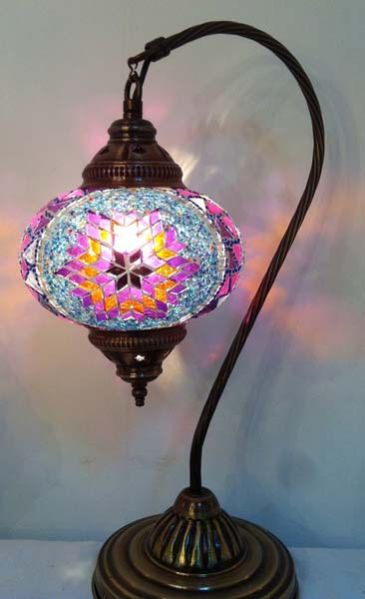 Turkish Handmade Mosaic Gooseneck Lamps