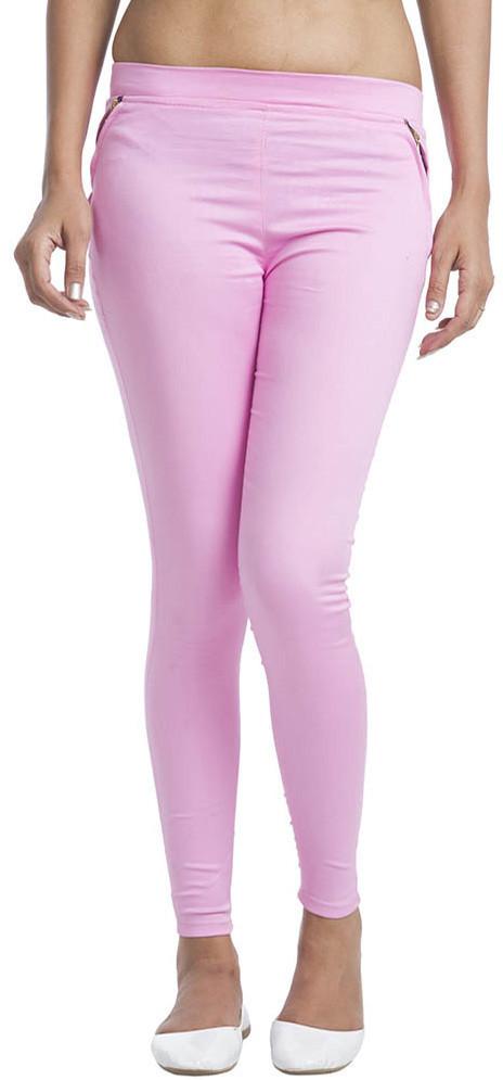 Cool Pink Jeggings with Zippered Pockets