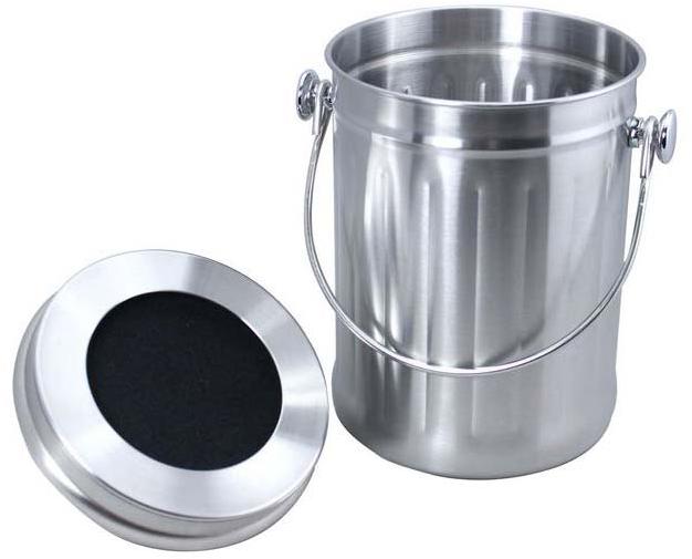 Stain;ess Steel Kitchen Food Waste Collection Pail