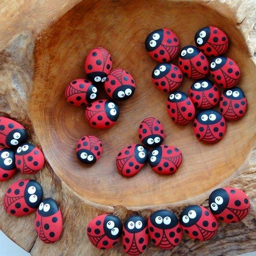 Painted Natural Pebbles