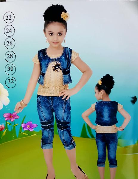 denim capri with jacket