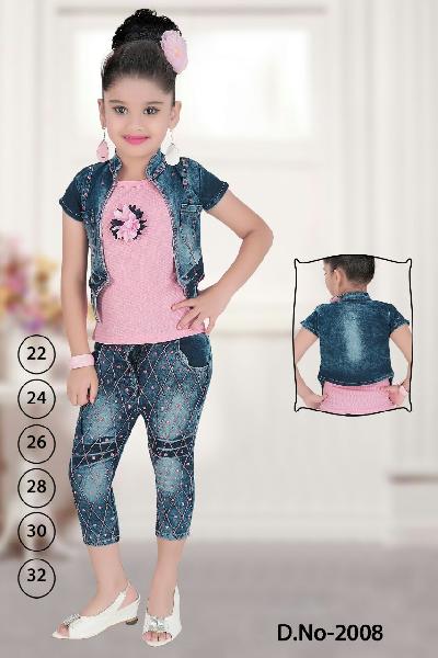 denim capri with jacket and inner