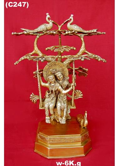 Brass Radha Krishna Statues