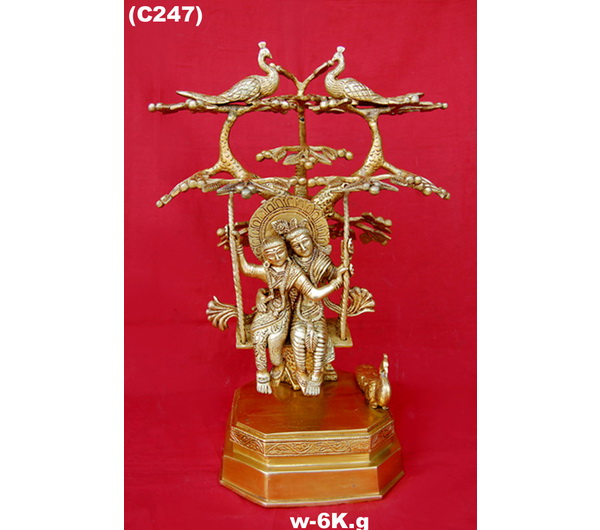 Brass Radha Krishna Statues