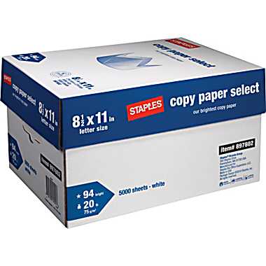 Staples Copy Paper Letter Size 8.511,80gsm