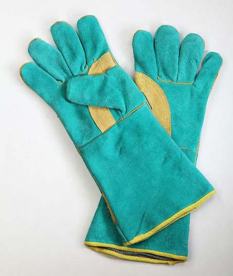 Plain Leather Welding Gloves, Length : 15-20 Inches