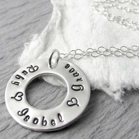Mother Necklace Silver Washers