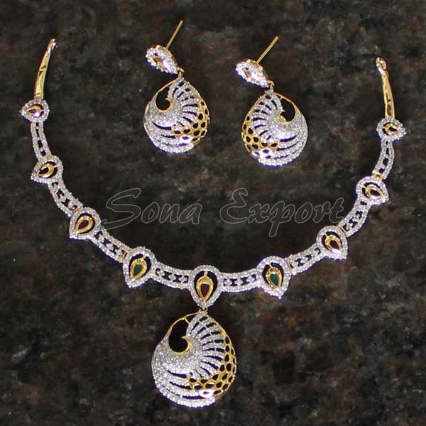 Sona Cz Necklace Set