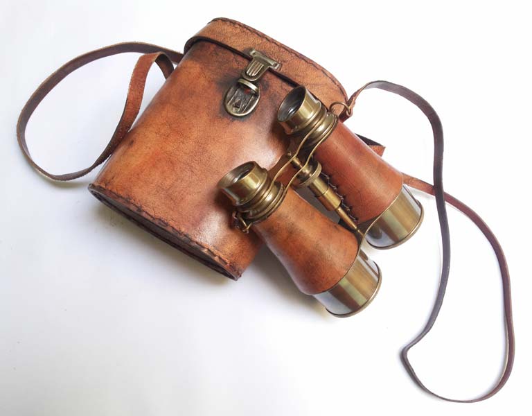 Antique Binoculars with Leather Box