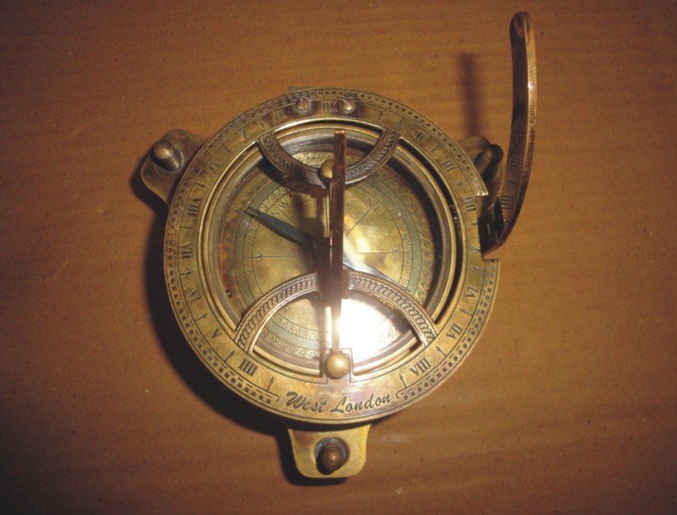 Antique Brass Sundial Compass