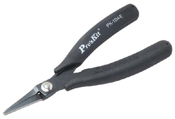 Proskit 1PK-104-E, Flat Nose Plier WConductive Handle 145mm