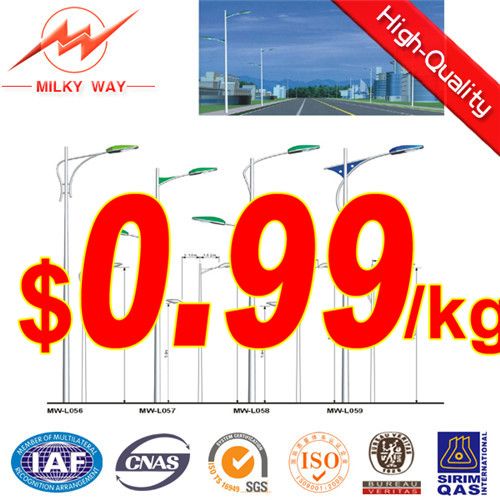 Hot Dip Galvanizing Street Lighting Pole