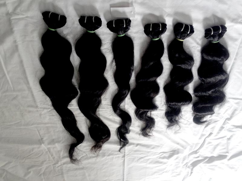 Machine weft hair, for Parlour, Personal, Style : Wavy