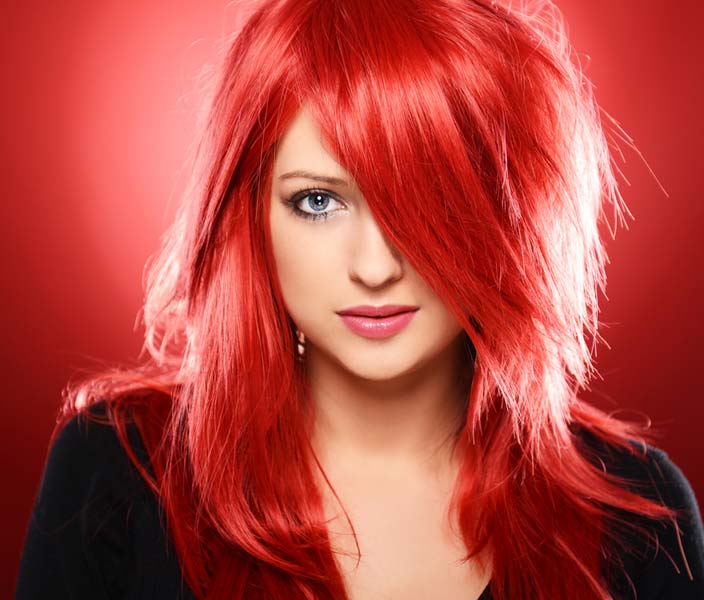 Red Medium Straight Hair