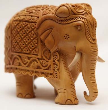 Wooden Ambabari Elephant Statue