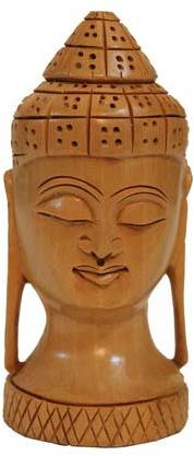 Wooden Gautam Head Statue