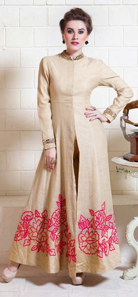 Taser Silk Festival Beige Trendy Suit
